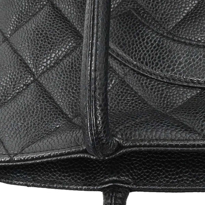 Chanel Black Caviar Skin Medallion Tote Handbag
