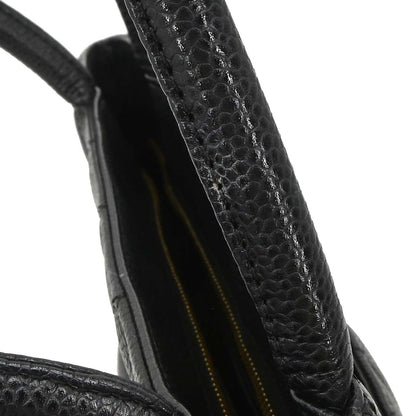 Chanel Black Caviar Skin Medallion Tote Handbag