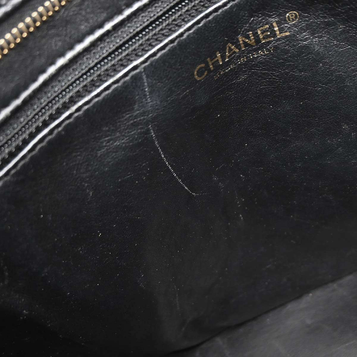 Chanel Black Caviar Skin Medallion Tote Handbag