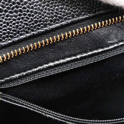 Chanel Black Caviar Skin Medallion Tote Handbag