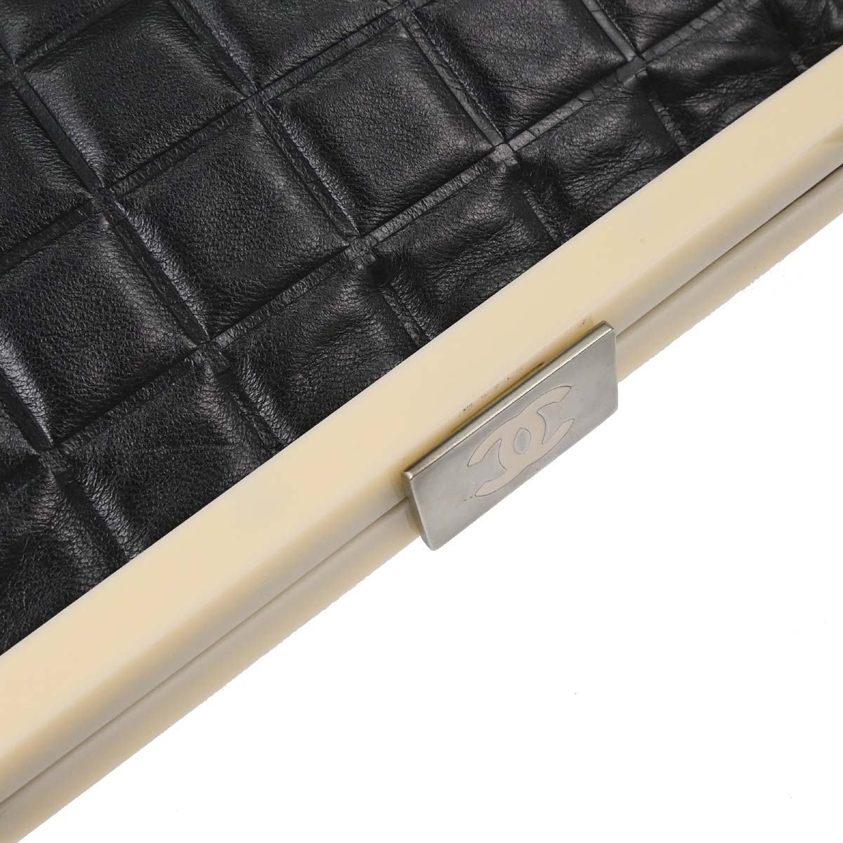 Chanel 2002-2003 Black Lambskin Choco Bar Handbag