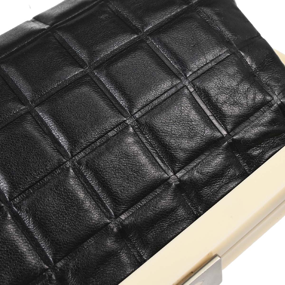 Chanel 2002-2003 Black Lambskin Choco Bar Handbag