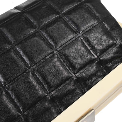 Chanel 2002-2003 Black Lambskin Choco Bar Handbag
