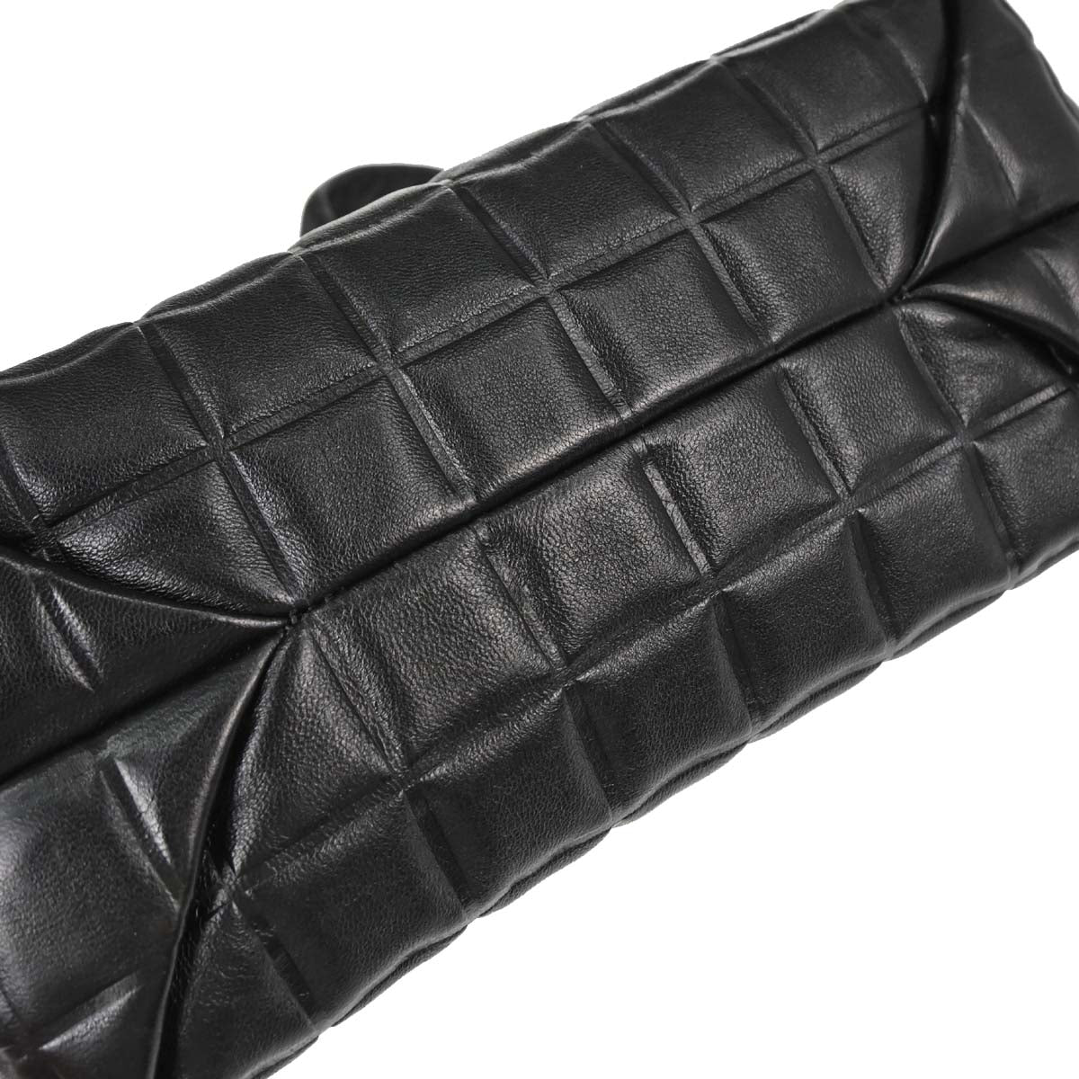 Chanel 2002-2003 Black Lambskin Choco Bar Handbag