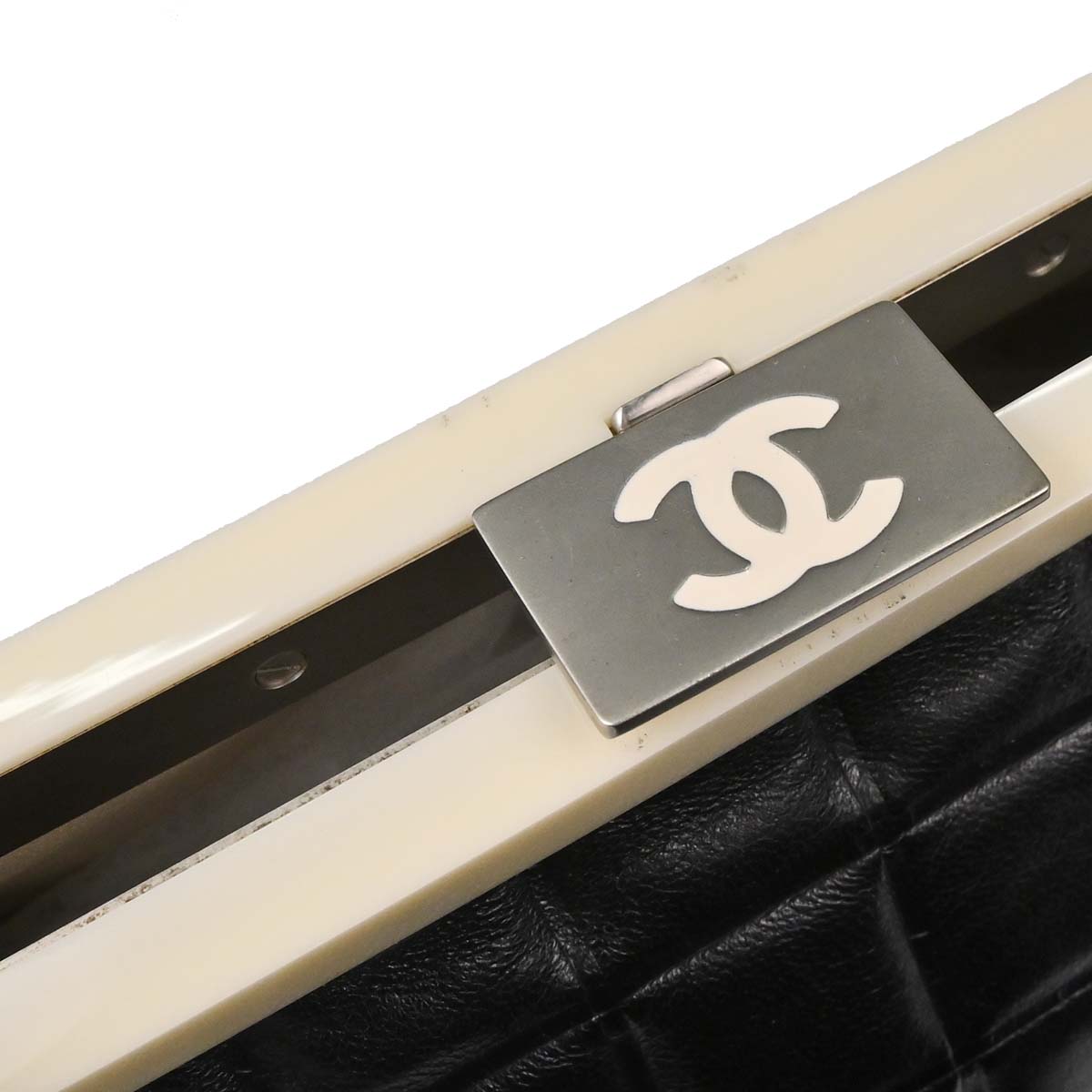 Chanel 2002-2003 Black Lambskin Choco Bar Handbag