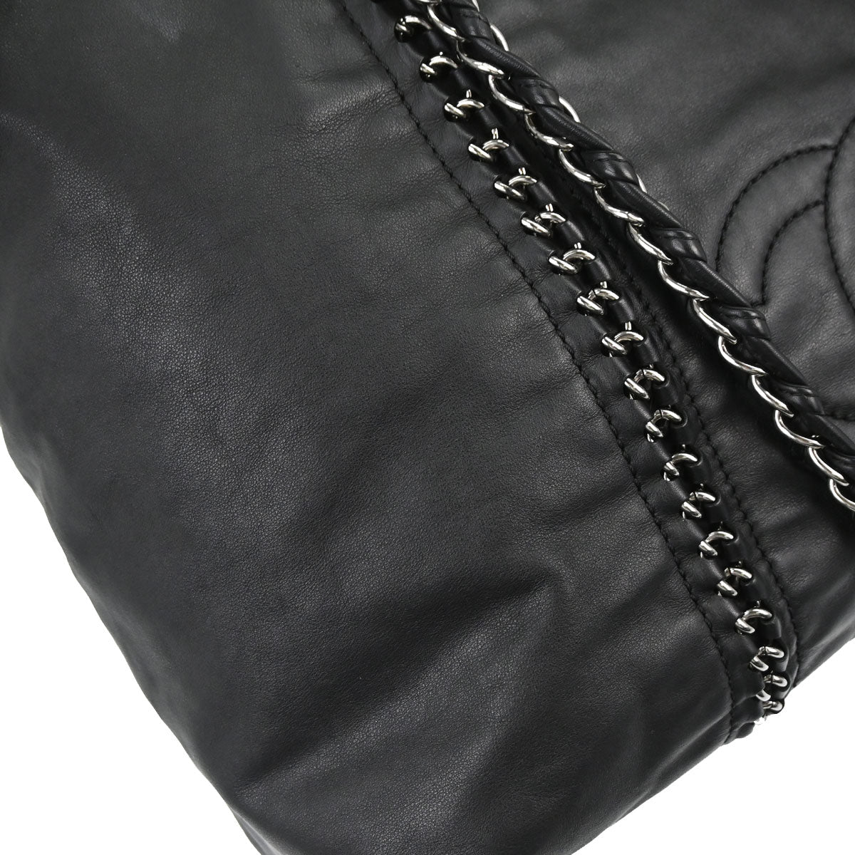 Chanel 2005-2006 Black Calfskin Luxury Line Tote Handbag