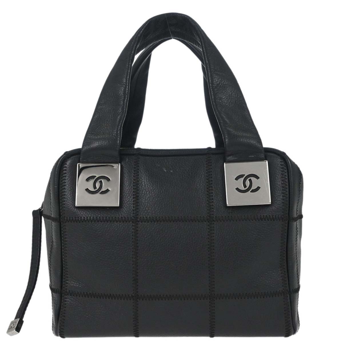 Chanel Black Caviar Skin Choco Bar Wild Stitch Handbag