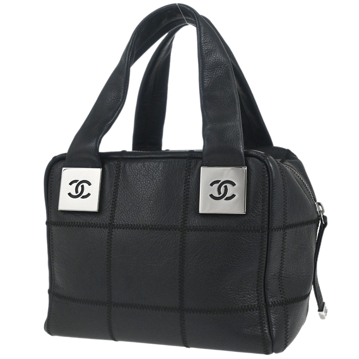 Chanel Black Caviar Skin Choco Bar Wild Stitch Handbag