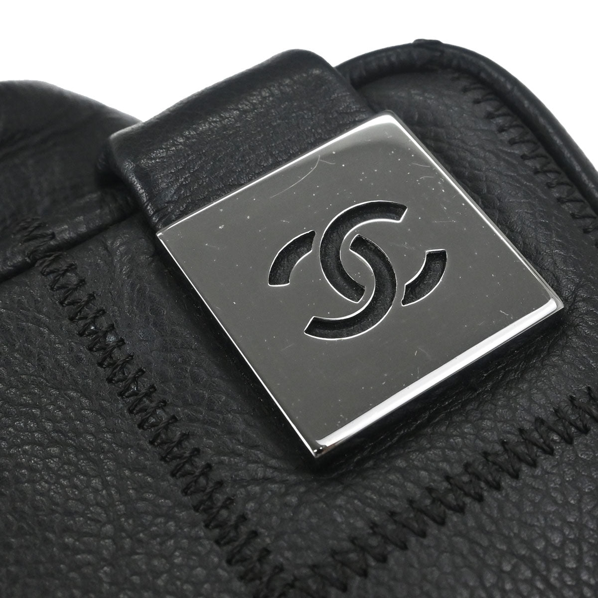 Chanel Black Caviar Skin Choco Bar Wild Stitch Handbag