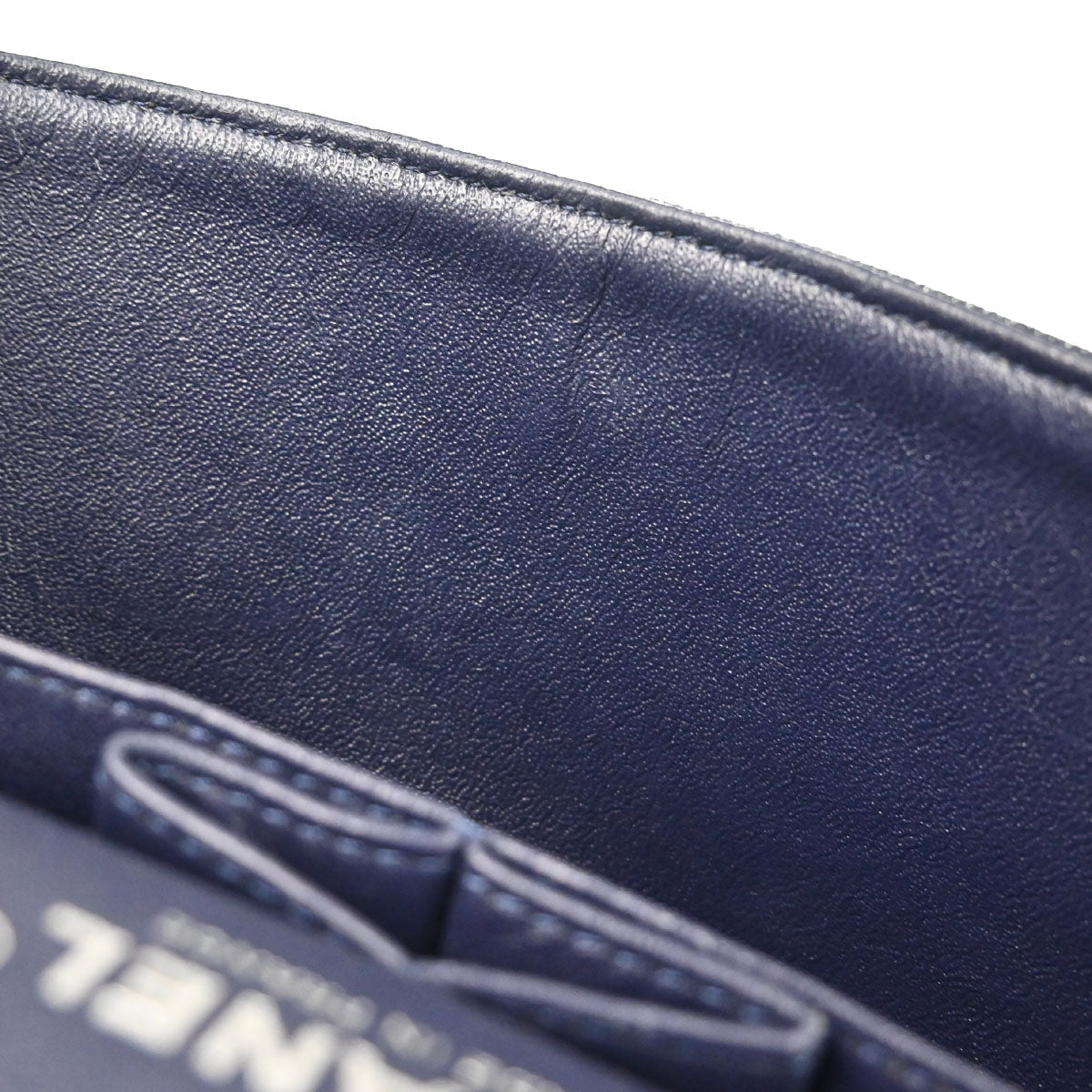 Chanel Navy Denim Crystal Medium Classic Double Flap Shoulder Bag