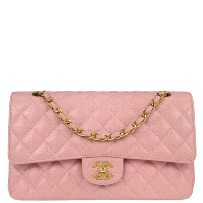 Chanel Pink Caviar Medium Double Flap Shoulder Bag