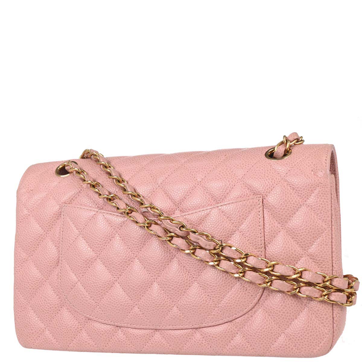 Chanel Pink Caviar Medium Double Flap Shoulder Bag