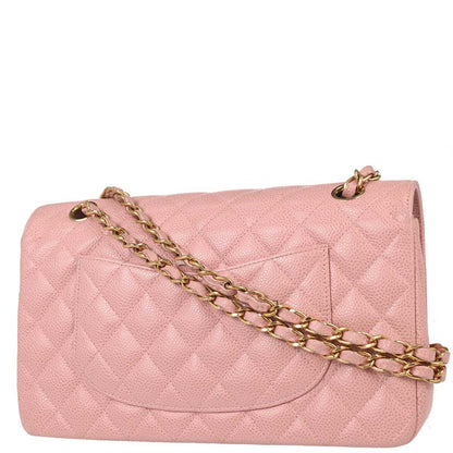 Chanel Pink Caviar Medium Double Flap Shoulder Bag