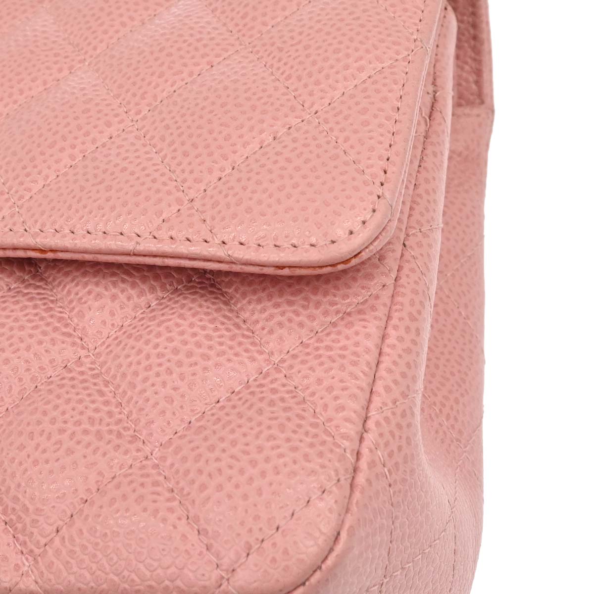 Chanel Pink Caviar Medium Double Flap Shoulder Bag