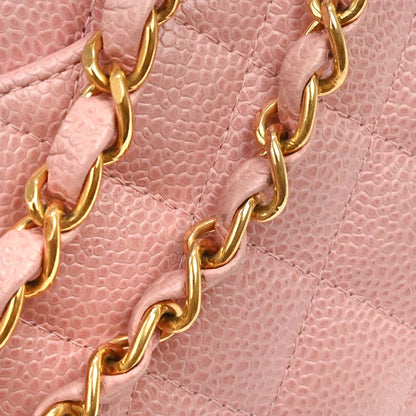 Chanel Pink Caviar Medium Double Flap Shoulder Bag