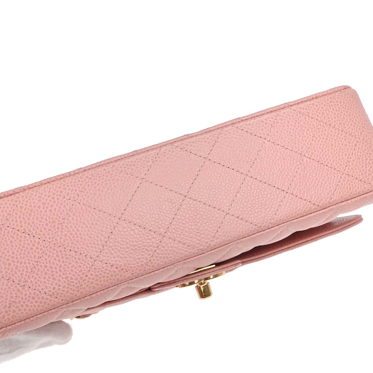 Chanel Pink Caviar Medium Double Flap Shoulder Bag
