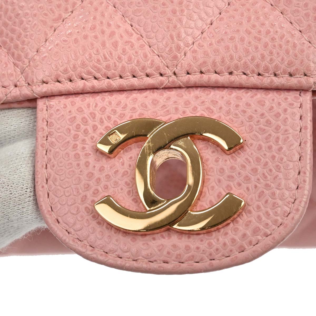 Chanel Pink Caviar Medium Double Flap Shoulder Bag