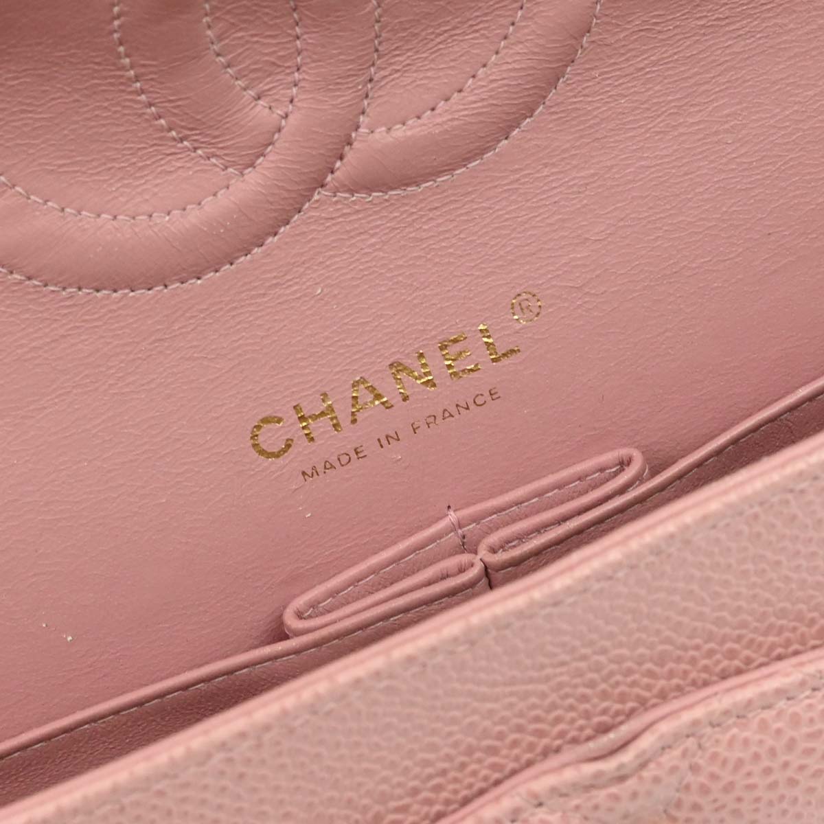 Chanel Pink Caviar Medium Double Flap Shoulder Bag