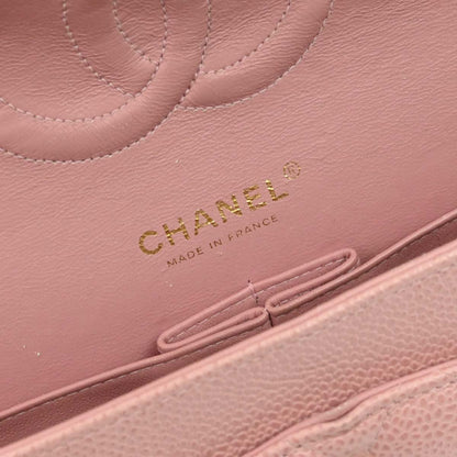 Chanel Pink Caviar Medium Double Flap Shoulder Bag