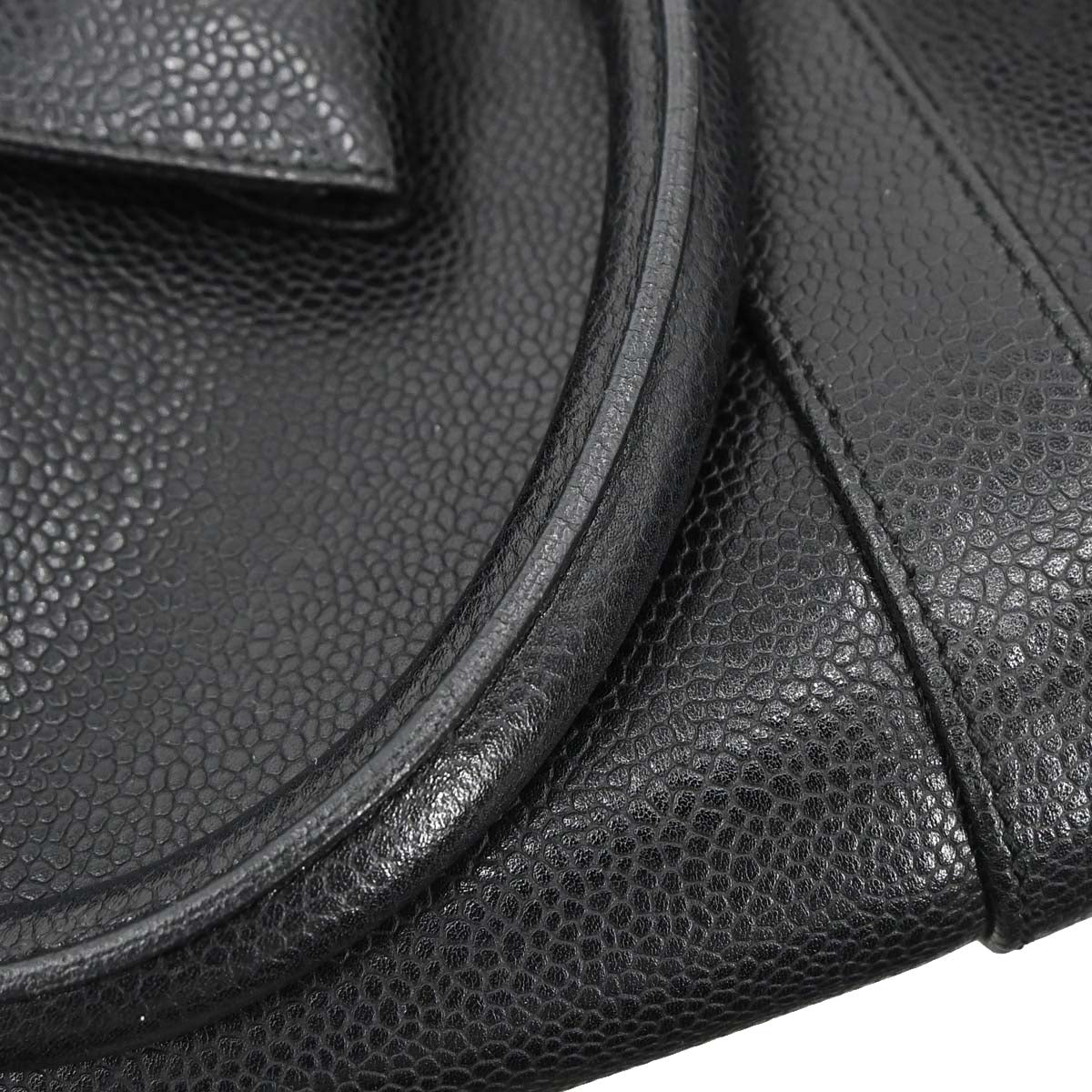 Chanel 1994-1996 Black Caviar 2way Duffle Handbag