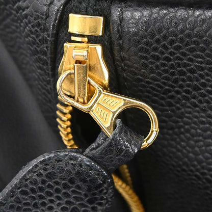 Chanel 1994-1996 Black Caviar 2way Duffle Handbag