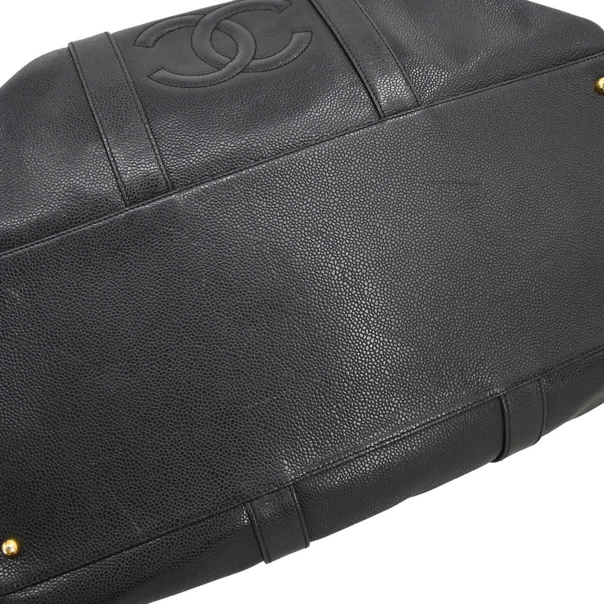 Chanel 1994-1996 Black Caviar 2way Duffle Handbag