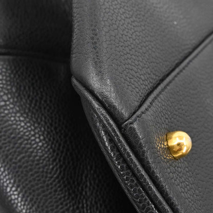 Chanel 1994-1996 Black Caviar 2way Duffle Handbag