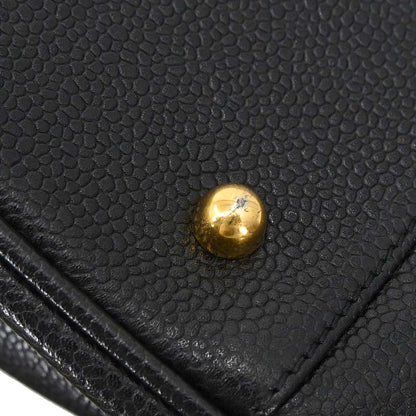 Chanel 1994-1996 Black Caviar 2way Duffle Handbag