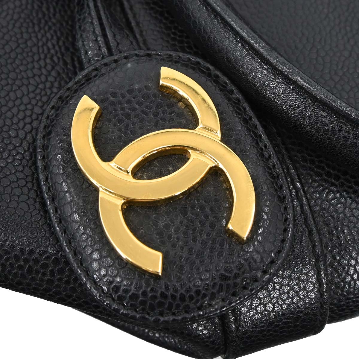 Chanel 1994-1996 Black Caviar 2way Duffle Handbag
