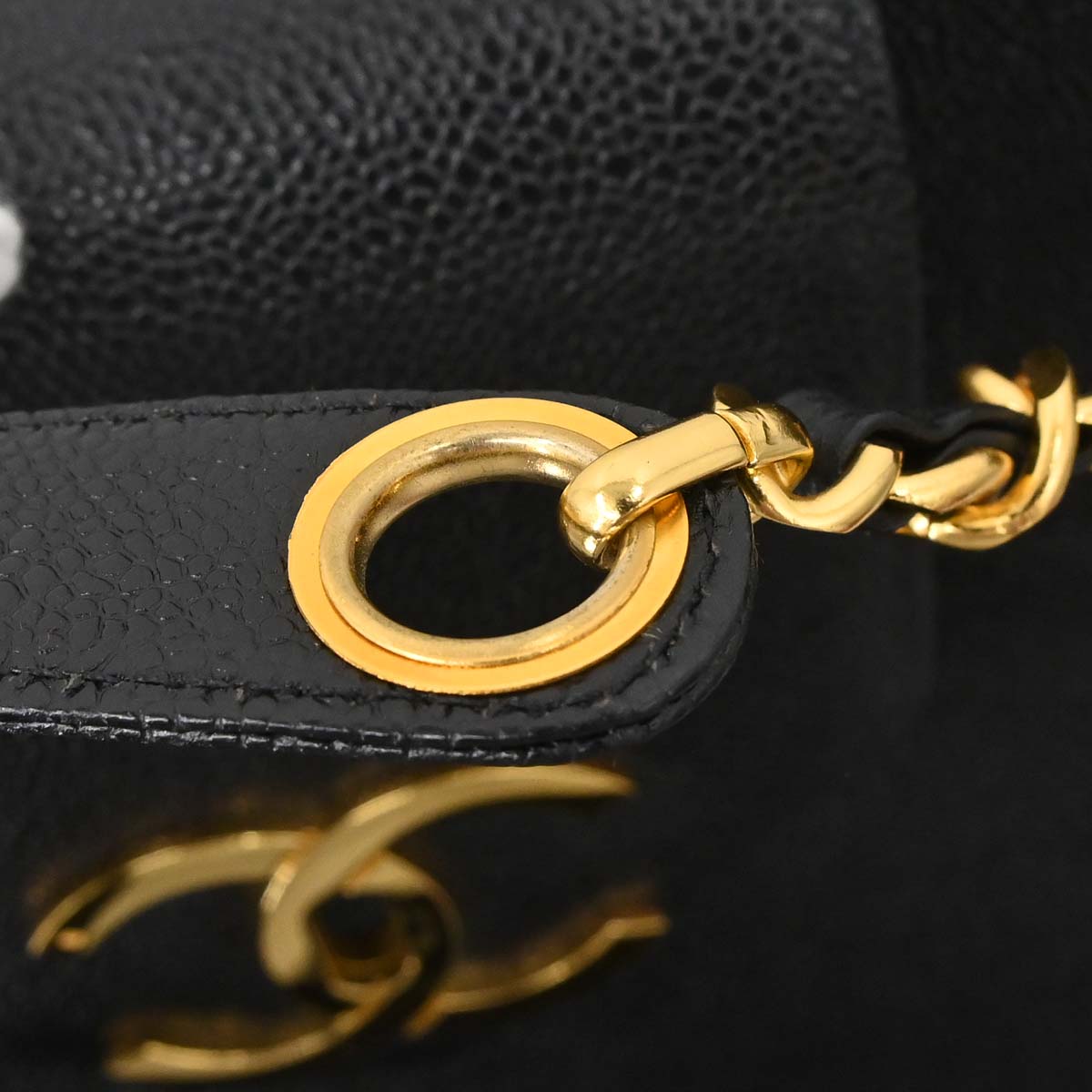 Chanel 1996-1997 Black Caviar Supermodel Tote Shoulder