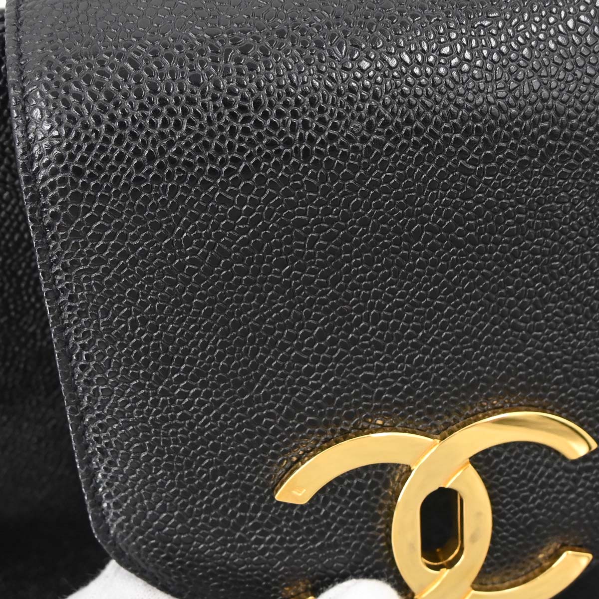 Chanel 1996-1997 Black Caviar Supermodel Tote Shoulder