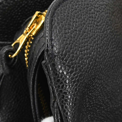 Chanel 1996-1997 Black Caviar Supermodel Tote Shoulder