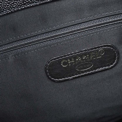 Chanel 1996-1997 Black Caviar Supermodel Tote Shoulder