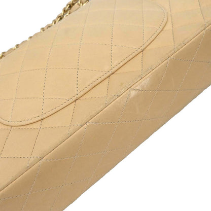 Chanel Beige Lambskin Medium Classic Double Flap Shoulder Bag