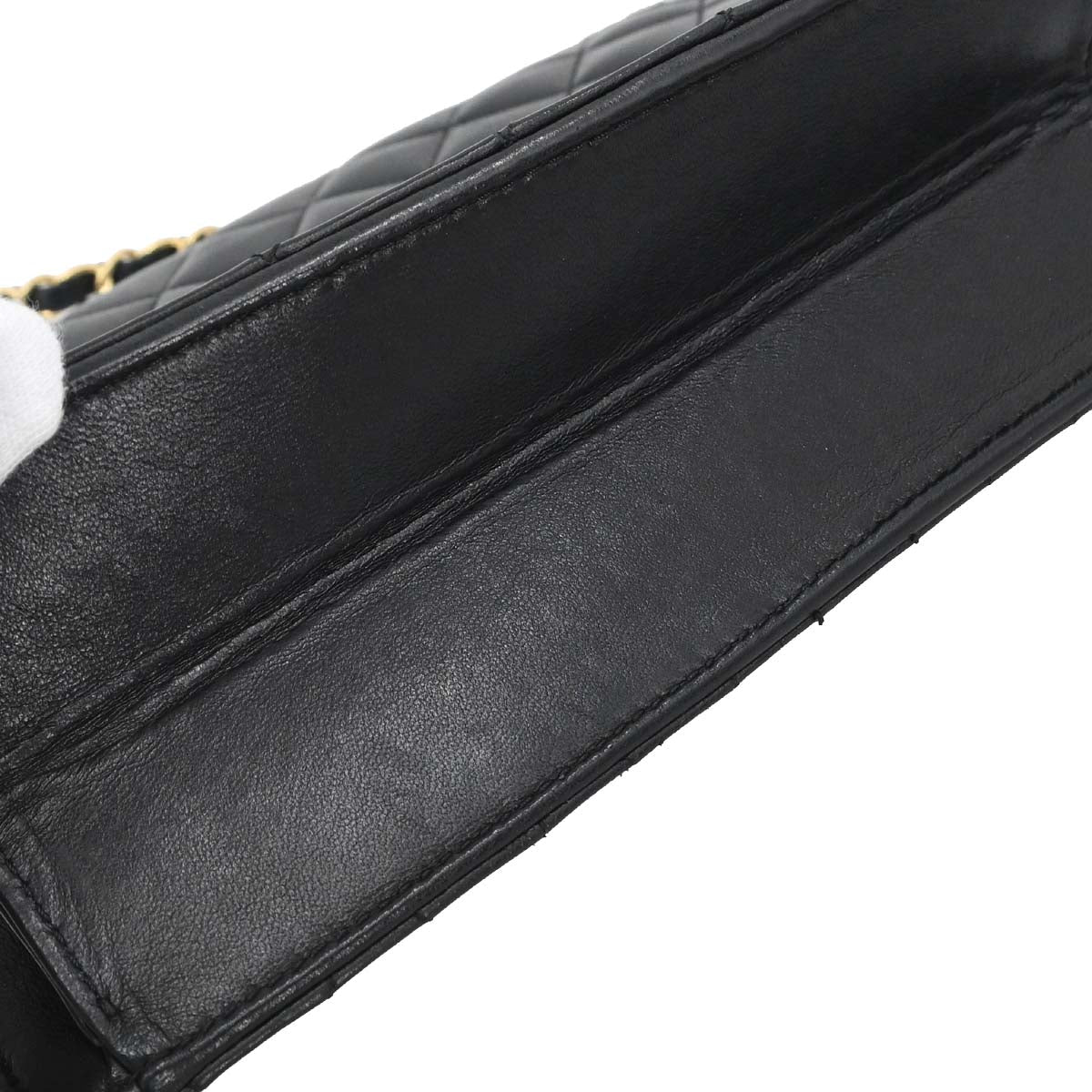 Chanel Black Lambskin Turnlock Small Half Flap Shoulder Bag