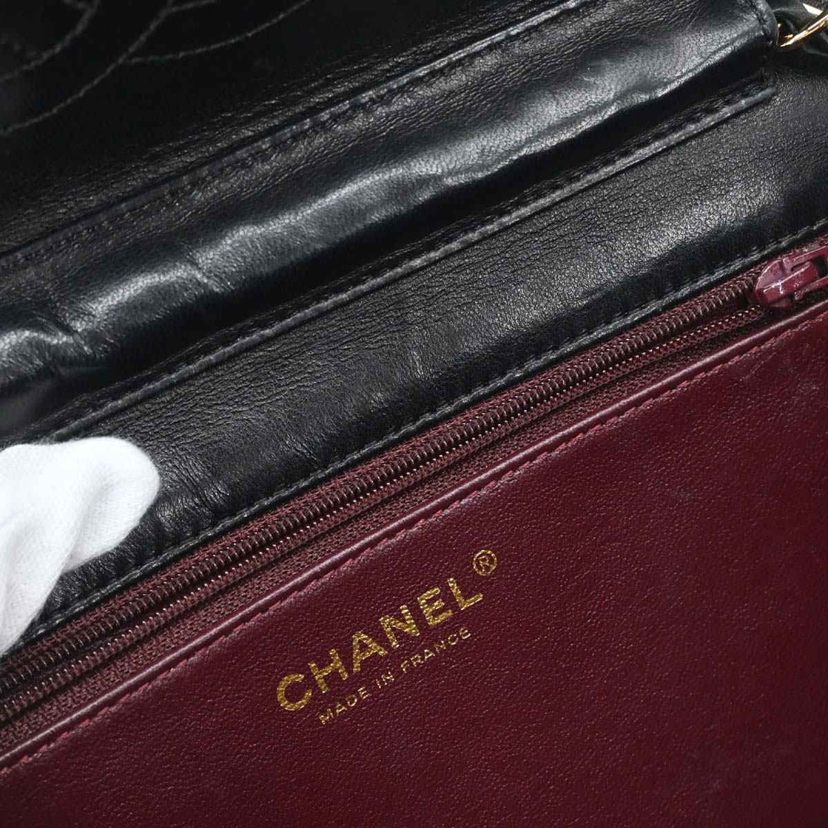 Chanel Black Lambskin Turnlock Small Half Flap Shoulder Bag
