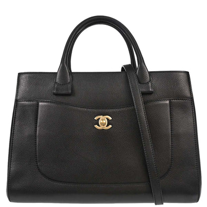 Chanel Black Calfskin Neo Executive Cerf 2way Shoulder Tote Bag