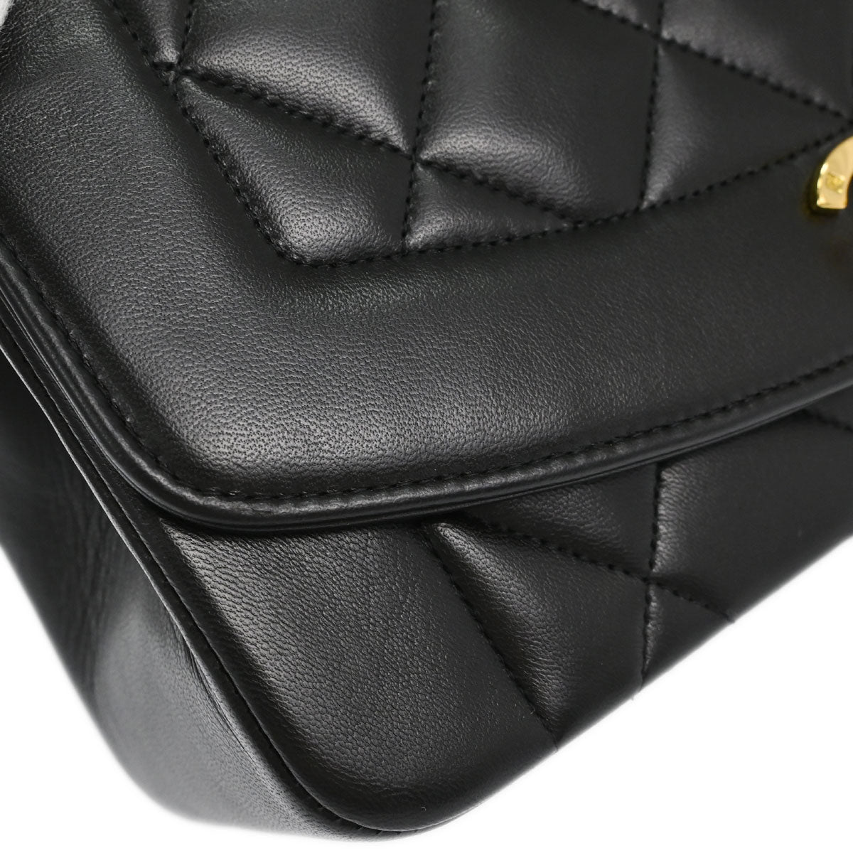 Chanel 1994-1996 Black Lambskin Small Diana Shoulder Bag