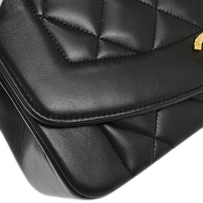 Chanel 1994-1996 Black Lambskin Small Diana Shoulder Bag