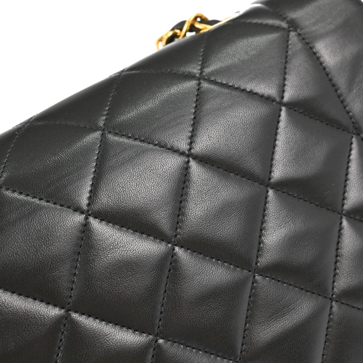 Chanel 1994-1996 Black Lambskin Small Diana Shoulder Bag