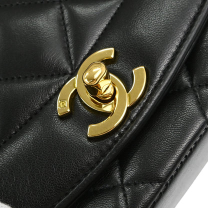 Chanel 1994-1996 Black Lambskin Small Diana Shoulder Bag