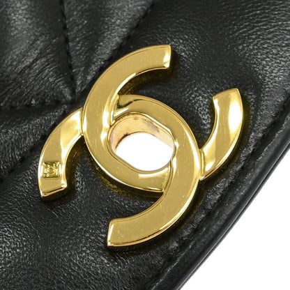 Chanel 1994-1996 Black Lambskin Small Diana Shoulder Bag