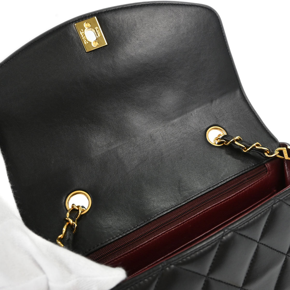 Chanel 1994-1996 Black Lambskin Small Diana Shoulder Bag