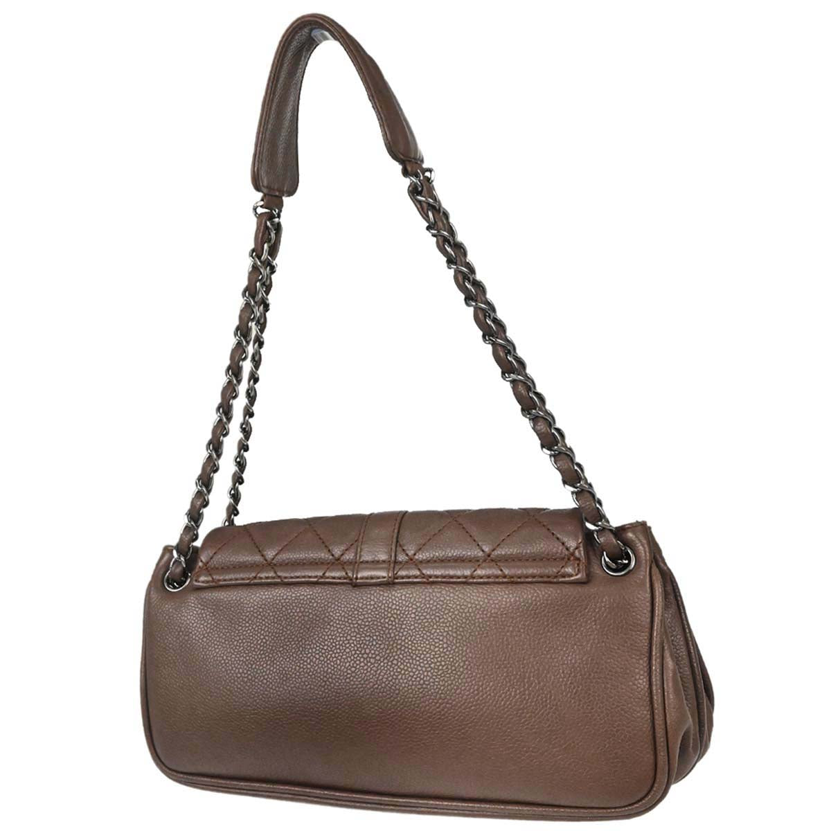 Chanel 2005-2006 Brown Caviar Skin Mademoiselle Lock Handbag
