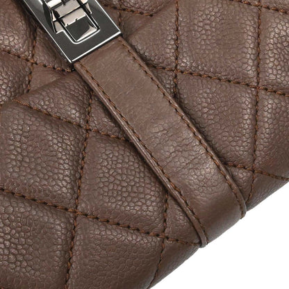Chanel 2005-2006 Brown Caviar Skin Mademoiselle Lock Handbag