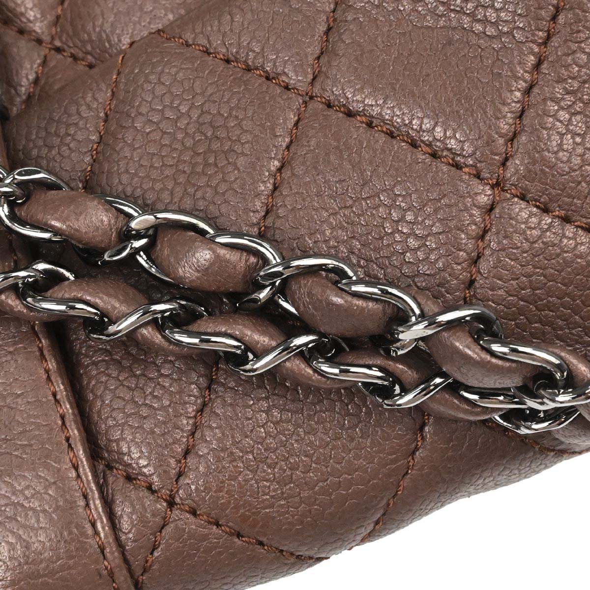 Chanel 2005-2006 Brown Caviar Skin Mademoiselle Lock Handbag