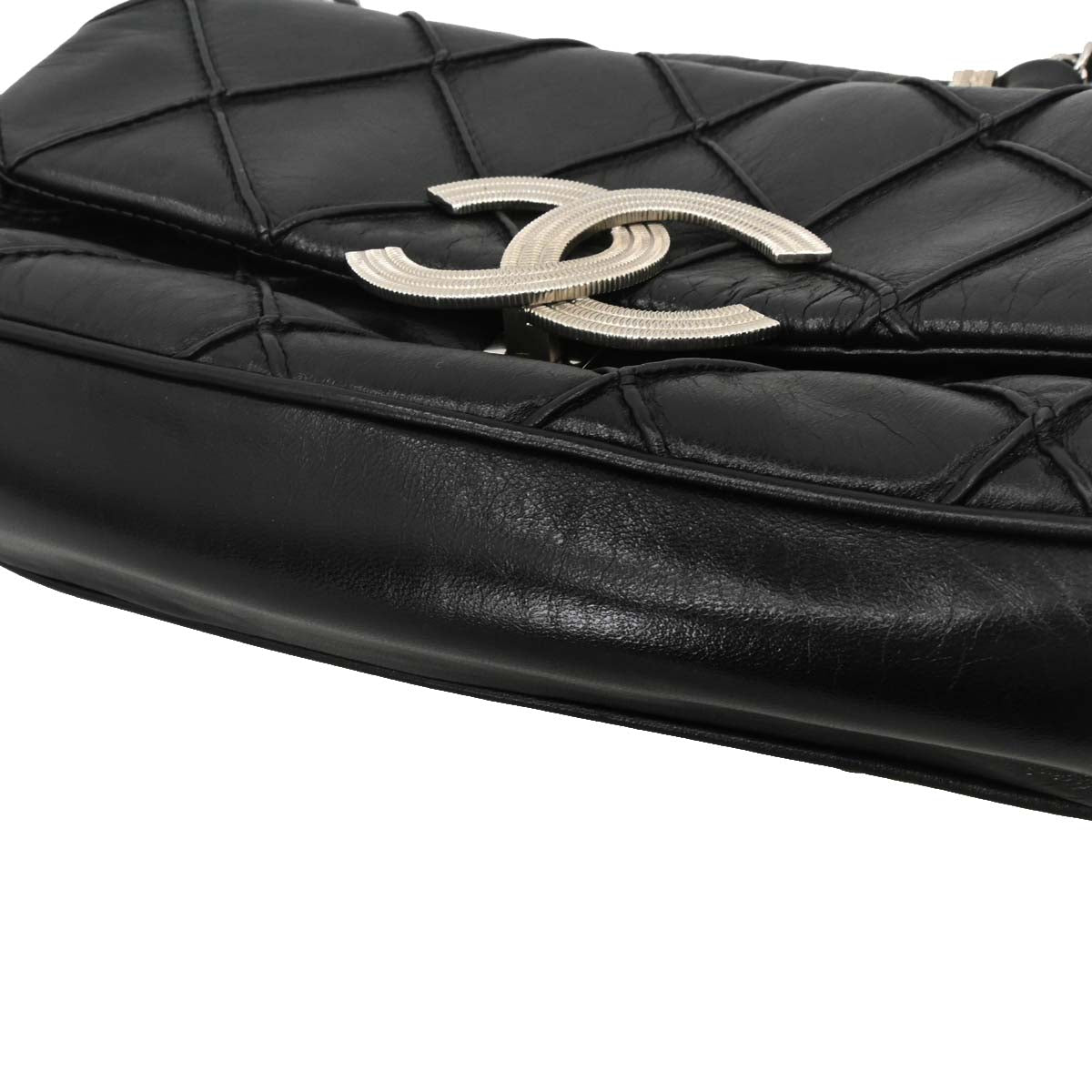 Chanel Black Lambskin CC Flap Handbag