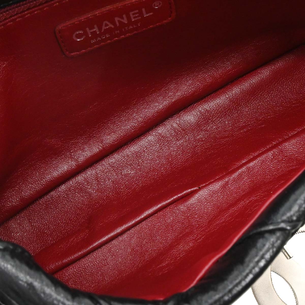 Chanel Black Lambskin CC Flap Handbag