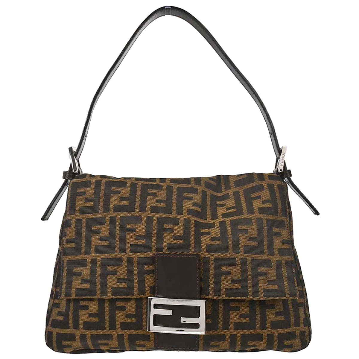Fendi Brown Canvas Zucca Mamma Baguette Handbag