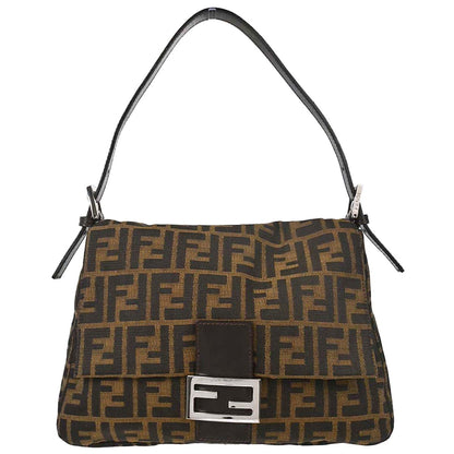 Fendi Brown Canvas Zucca Mamma Baguette Handbag